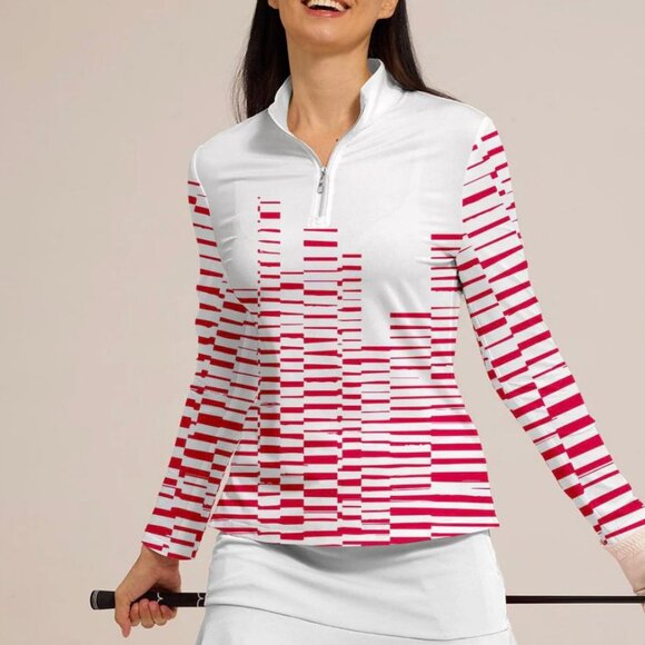 Women's Shirts Skin Protection Zip Long Sleeve Outdoor Casual Tops Plus Size NEW - Picture 3 of 5